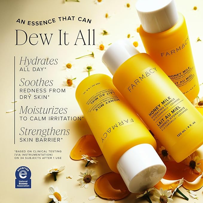 Farmacy Toner Trio Set - Hydrating Essence, 3% TXA Brightening, 2% BHA Deep Sweep (50ml) - Exfoliate, Brighten & Hydrate with Honey, TXA, Salicylic Acid & Moringa