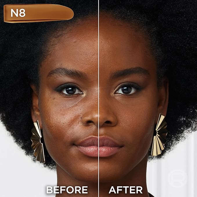 L'Oreal Paris True Match Super-Blendable Foundation, Medium Coverage Liquid Foundation Makeup, N8, Medium Deep, 1 Fl Oz