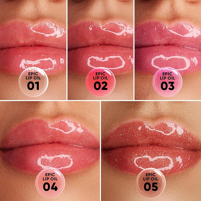 Epic Lip Oil, Moisturizing Lip Treatment, Non-Sticky Formula Lip Gloss,High Shine Finish (04)