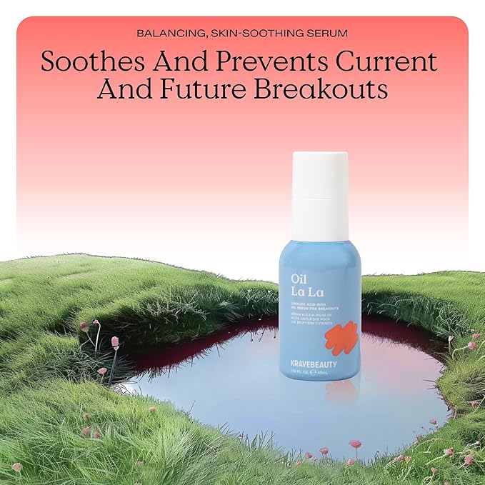 KraveBeauty Oil La La Serum – K-Beauty Linoleic Acid-Rich Oil, Non-Comedogenic, Helps Breakouts, Clogged Pores & Dark Spots, Vegan & Cruelty-Free, 1.52 fl oz