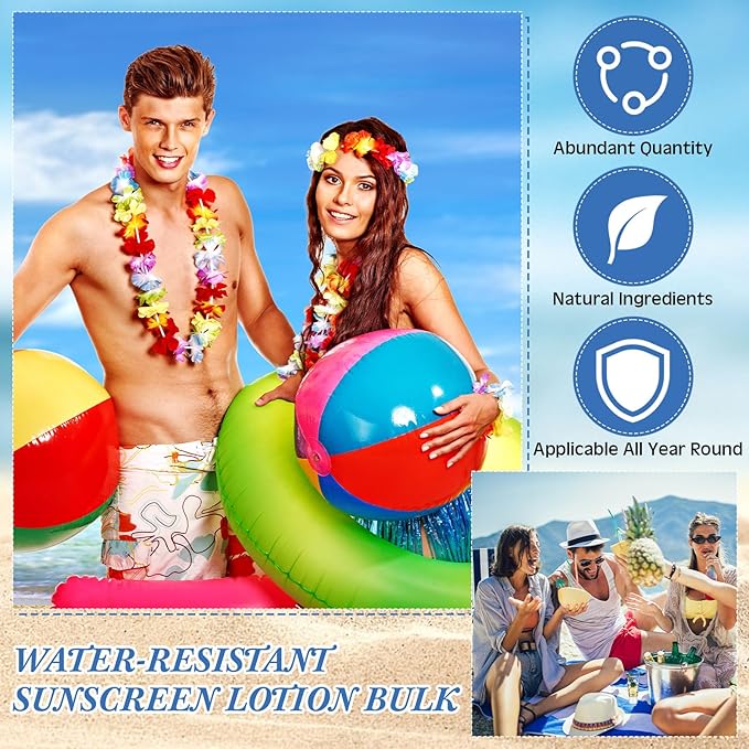 6 Pcs Halloween Gifts Travel Size Sunscreen Spf 30 Mini Sunscreen Lotion 1oz Travel Water Resistant Sunscreen Lotion for Halloween Party Favors(Summer Vacation)