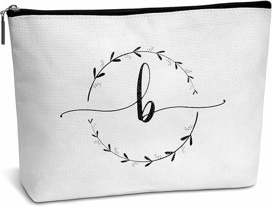 Monogram makeup bag letter toiletry