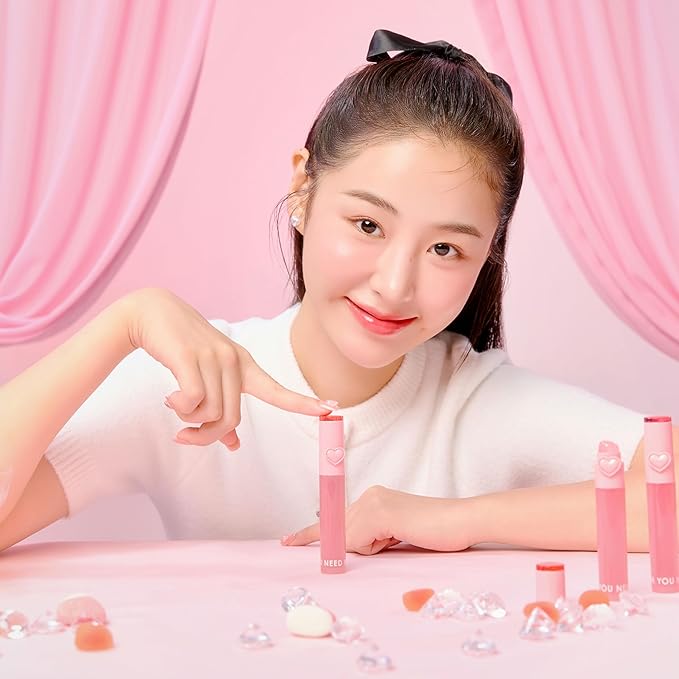 YNM Heart Jelling Tint, PEPPER JELLING, Silicone Lip Brush Included, K-Beauty, Non-Sticky, Moisturizing, Smudge-Proof, Korean Lip Tint, Long-Lasting, Vivid Color, 0.09 oz