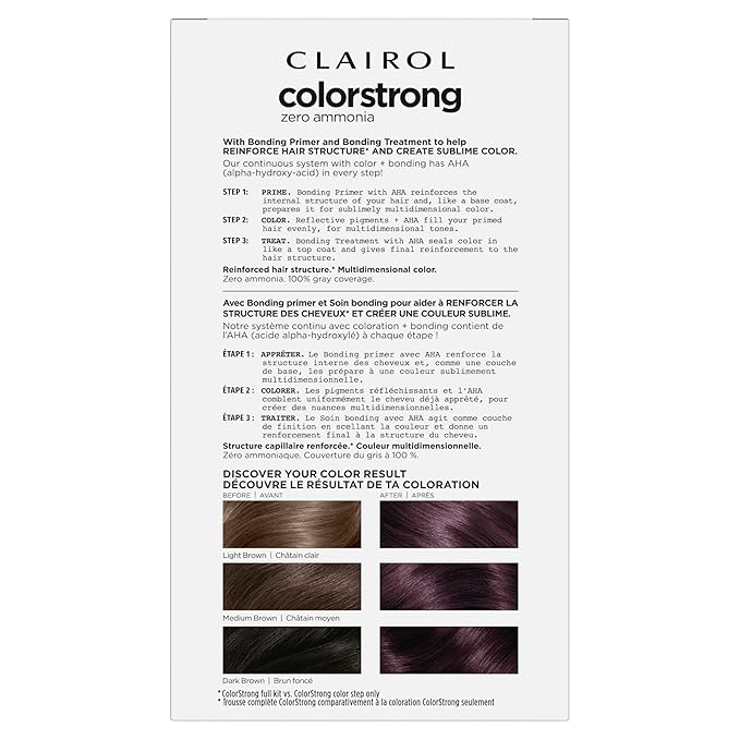 Clairol ColorStrong Permanent Zero Ammonia Hair Dye, 5.65 Sunset Mahogany - Miami Nights Hair Color, Pack of 1