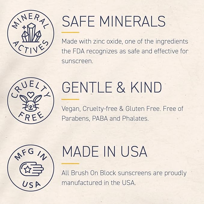 Brush On Block Quick Stick SPF 40, Mineral Sunscreen Stick, UVA/UVB Protection, Water Resistant, Hawaii Compliant, Reef Friendly, 0.63 oz