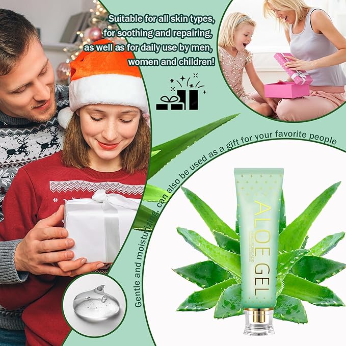 Moisturizing Gel for Face & Body,Non-sticky Gel After Sun Aloe Lotion Skin Care,Fast Absorbing Long Lasting Refreshing Hydrating Face Moisturizer for All Skin Types 09