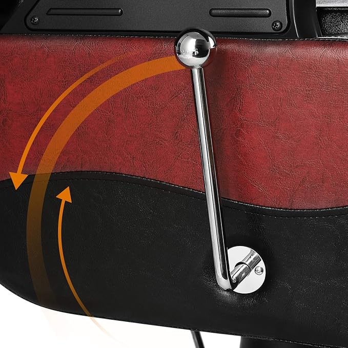 Artist hand Barber Chair Hydraulic Reclining Barber Chairs Heavy Duty Salon Chair for Hair Stylist Tattoo Chair Salon Equipment (Red,Black)