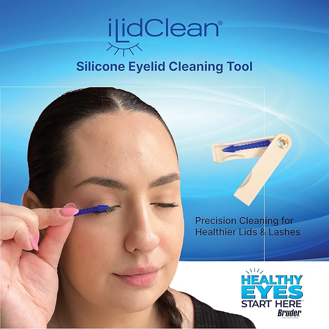 ILidClean Silicone Eyelid Cleaning Tool, Remove Lid Margin Debris Including Waxy Mascara Residue, Lash Gluesbiofilm, Makeup, Reusable, Compact and Portable1/pkg