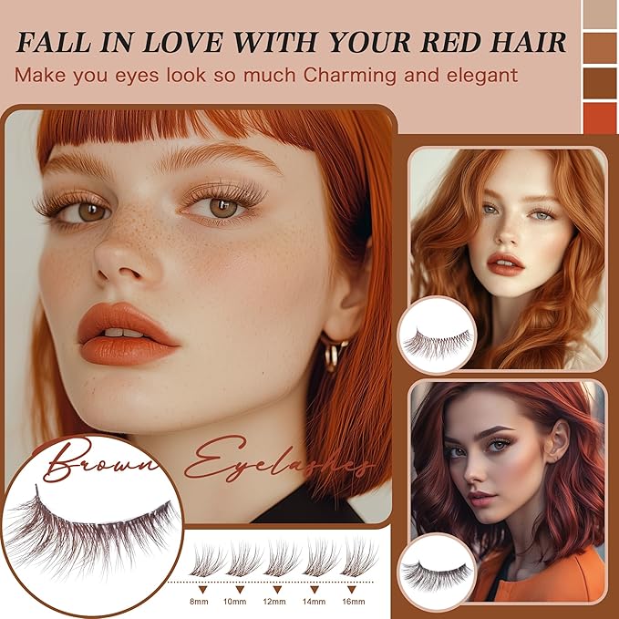 Lash Clusters - Dark Brown Lashes 360PCS Natural Wispy Fluffy Eyelash Clusters 8-16 MM Eyelash Extensions D Curl Faux Mink Lash Extensions DIY at Home