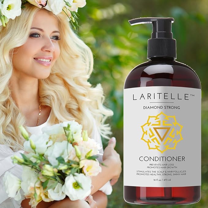 Laritelle Organic Conditioner – Diamond Strong – 16 oz – Organic Hair Conditioner for Hair Loss Prevention & Growth – Strengthens, Softens & Nourishes – Made in USA