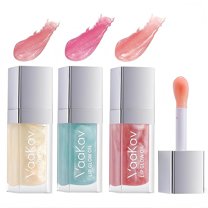 Shimmering Magic PH Color Changing、Hydrating Lip Glow Oil set, Plumping Lip Gloss set, Moisturizing Lip Oil Gloss, Transparent Moisturizing Lip Balm, Natural Lip Plumper(3 PCS)