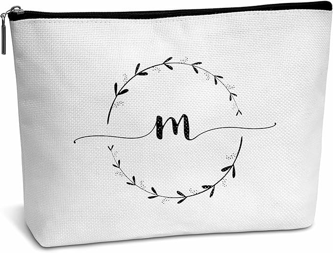 Monogram makeup bag letter toiletry