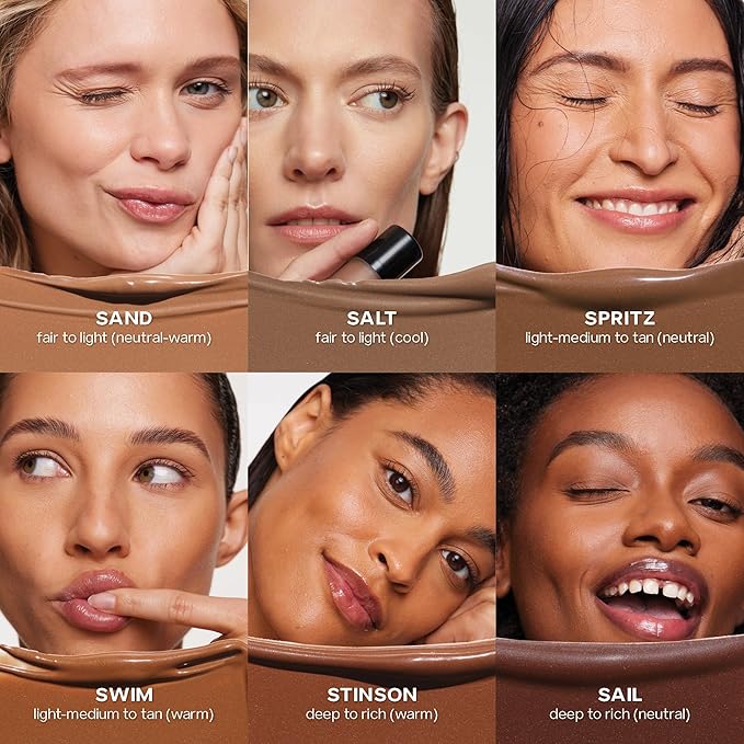 Saie Dew Bronze - Hydrating Liquid Bronzer Stick For a Sun Kissed Glow - Liquid Contour Stick Infused with Nourishing Skin Care Ingredients - Sculpted Face Makeup Essential - Swim (0.4 oz)