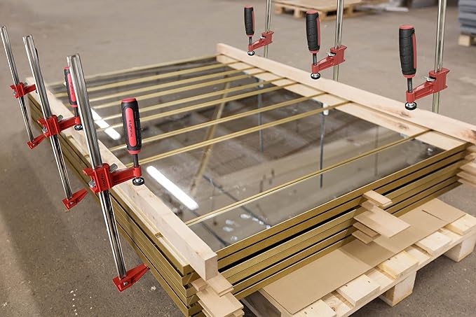 HimaPro 24 Inch Bar Clamp Set, 2 Pack 600 lbs Load Limit Medium Duty Quick Release Steel F Clamp, Ideal for Woodworking, Metalworking, and DIY Projects