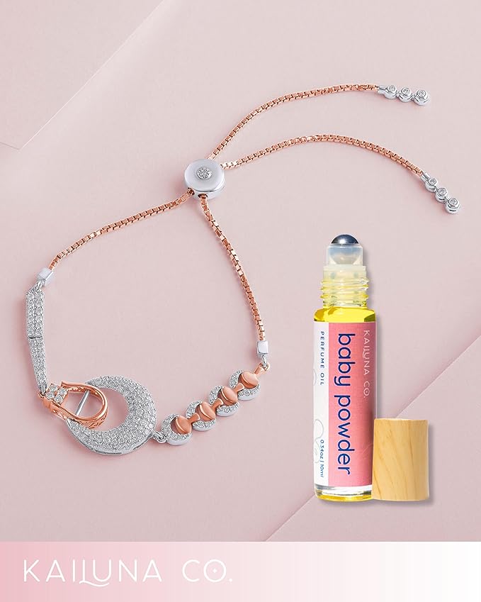 Baby Powder Pure Essential and Fragrance Oil Perfume Roll On with Pure Organic Jojoba Oil, Alcohol Free, Handmade in California