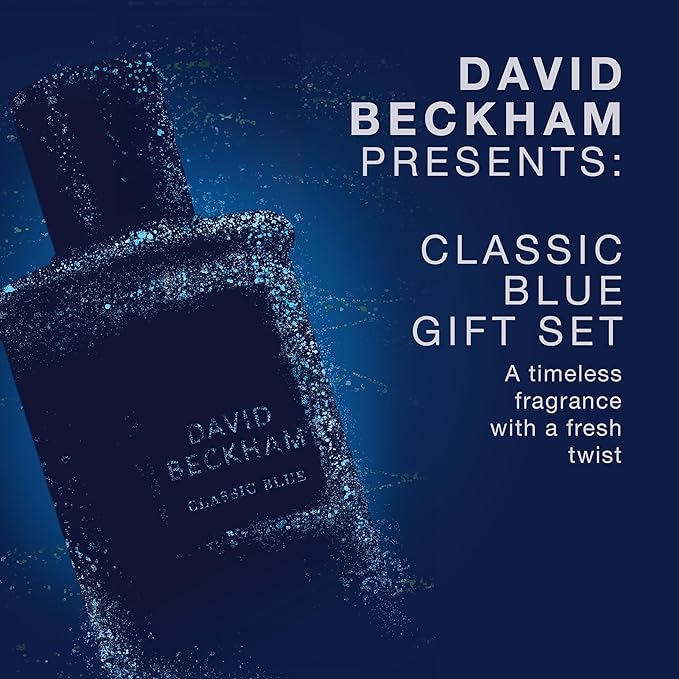 David Beckham Classic Blue 2 Piece Gift Set, Notes of Grapefruit, Cashmere Wood, and Musk, Men's Fragrance, Long Lasting, Everyday Fragrance