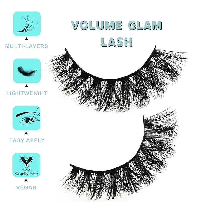 Lashes Volume Mink Eyelashes 10 Pairs Cateye Lash Strips Wispy Cat Eye Lashes Natural Look Short Thick Fluffy False Strip Eyelash Full Small Fake Lashes Pack Black Pestañas Postizas for Women