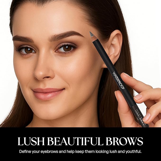 Sorme Natural Definitive Waterproof Eyebrow Pencil 0.04 oz | Smudgeproof Soft Gray Eye Brow Pencil | Dual Purpose Brow Pencil and Brush Combo | High Definition Waterproof Eyebrow Makeup