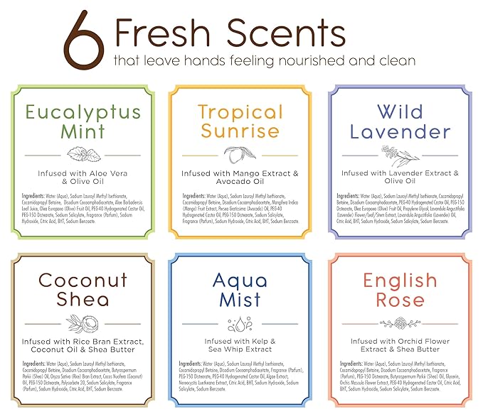 Life Is Pure, 6 Fresh & Soothing Scents, Variety Pack, Liquid Hand Soap, 12.5 fl oz