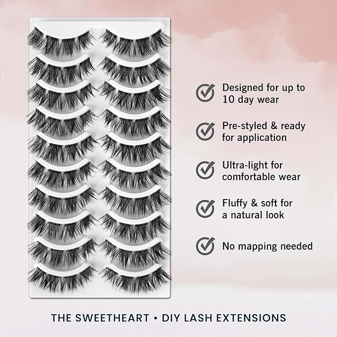 Pre Mapped Lash Clusters 160 Psc 20 sets per pack Lash Clusters DIY Eyelash Extension Doll-Eyed Pre Maped Cat Eye Spiky Cluster Eyelashes