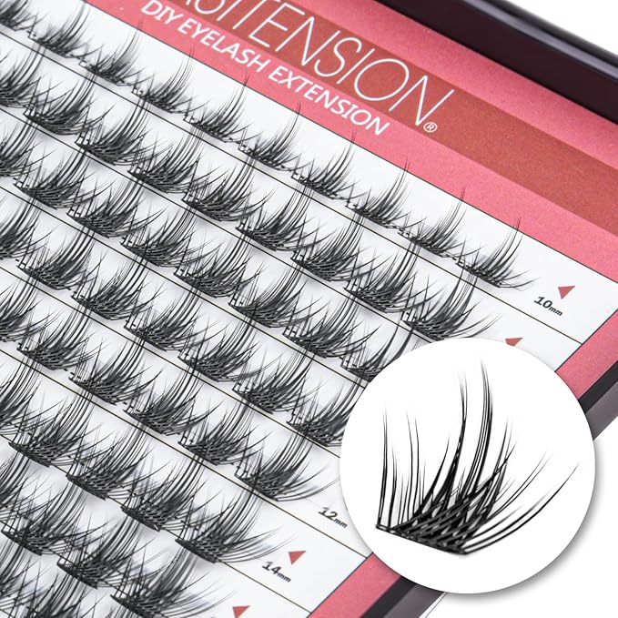 DIY Eyelash Extension Lash Clusters 120 Clusters False Eyelash 3D Effect Individual Natural Lashes Set at Home Eyelash Extension Kit Lashes Pack Sparkle Mixed