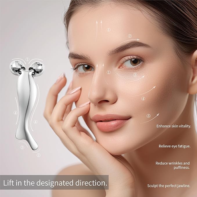 Facial Massage Roller, Gua Sha Face Roller Tool 2-in-1, Skin Care Roller for Face Neck Body, Reduce Puffiness Remove Wrinkles,Gift for Women. (Facial Roller Tool)