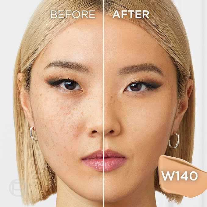 L'Oreal Paris Infallible Skin Ink 2-in-1 Foundation Concealer Hybrid Face Makeup, up to 48HR Transfer-Resistant with Buildable Light to Full Coverage, 140 Medium Warm