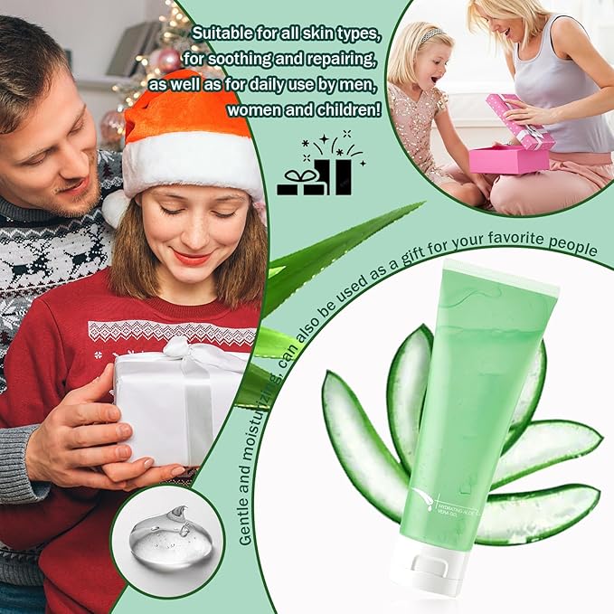 Moisturizing Gel for Face & Body,Non-sticky Gel After Sun Aloe Lotion Skin Care,Fast Absorbing Long Lasting Refreshing Hydrating Face Moisturizer for All Skin Types 05