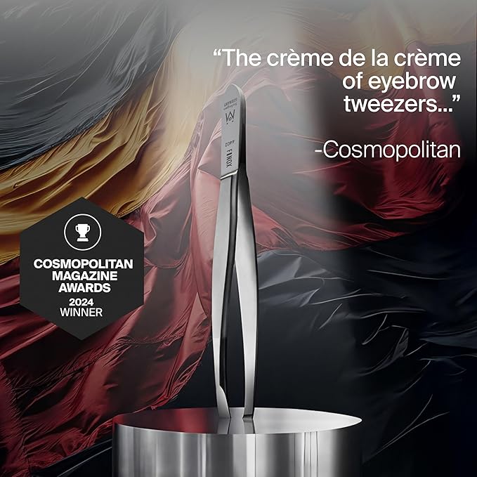 GERMANIKURE Slanted Tweezers in Leather Case - Made in Solingen Germany