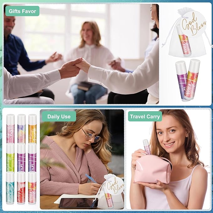 Fumete 50 Sets Christian Lip Balms Gifts