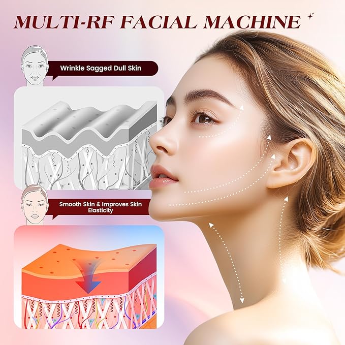 INTEO Microcurrent Facial Device, 3 Modes Red Light Therapy for Face and Neck, Skin Care Facial Massager Perfect Gifts for Women Men(Gold)