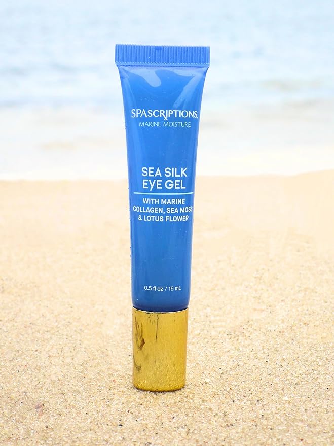 Spascriptions Marine Moisture Sea Silk Eye Gel, 0.5 fl oz (pack of 1), Under-Eye Gel Moisturizer with Natural Marine Collagen, Cruelty Free
