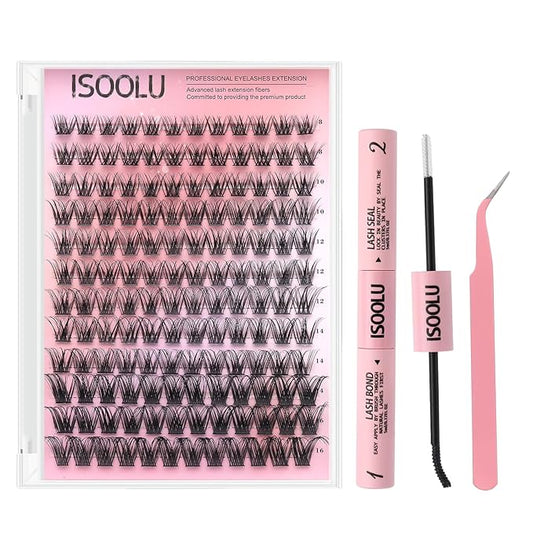 Fairy Lash Clusters Manga Individual Lashes C Curl Wispy Eyelash Clusters WideSpan Eyelash Extension Kit with Lash Bond and Seal Wet-Look Spiky Cluster Lashes (ZH13 Kit)