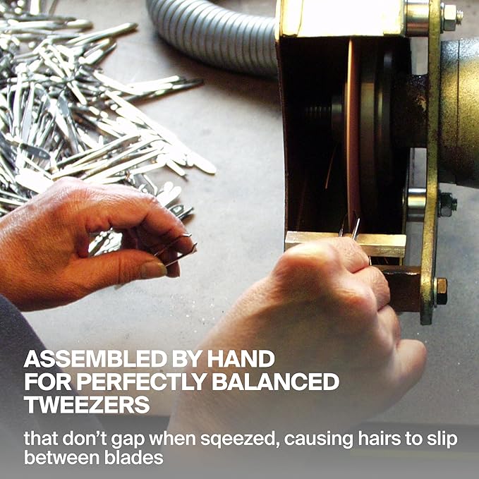 GERMANIKURE Professional Wide Grip Pointed Tweezers - FINOX Stainless Steel Sharp Professional Tweezers in Leather Case - Easy to Use - Ethically Made in Solingen Germany -4405