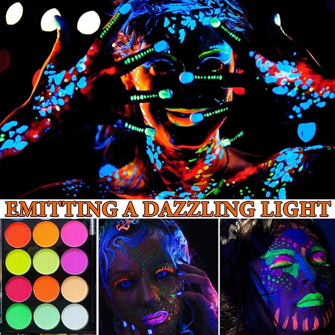 15 Colors Bruise Wheel for Special Effects,Halloween Face Body Paint SFX Makeup,Light Green Witch Zombie Gamora Face Body Paint Oil Based Cosplay Theatrical Halloween Makeup Kit B