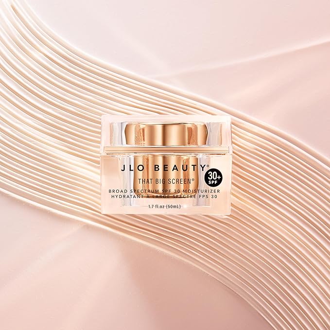 JLO Beauty That Big Screen Broad Spectrum SPF 30 Face Moisturizer, Hydrates, Protects, Luminizes, Lightweight Hyaluronic Acid Sunscreen for Face Lotion, Supports Smooth, Dewy & Glowing Skin, 1.7 Fl Oz