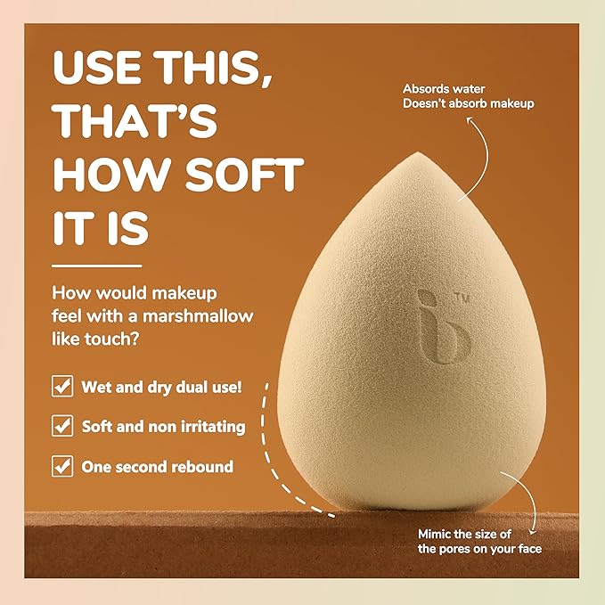 Blending Sponge Puff Set, Latex Free Powder Puff for Liquid Cream Foundation, Vegan & Cruelty Free, Beginner-friendly for Women Beauty Blender Make up Sponges 8 Pieces