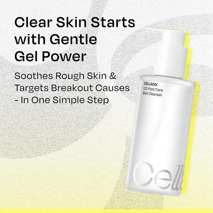 Celladix Sebum Rebalancing Rx 131 Ampoule & Pore Care BHA Gel Cleanser & Hyaluronic Cooling Toner & Ceramide Capsule Soothing Cream