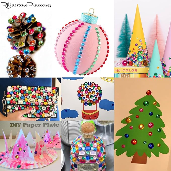 10 Sheets Face Gems Jewels for Makeup Self Adhesive Assorted Shapes Rhinestones for Christmas Crafts, Eye Body Gems Nail Art Festival Party Rave Accessories for Women