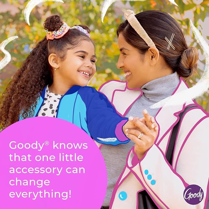 Goody Girls Ouchless Elastic Hair Tie - 72 Count 2MM, Assorted Bright and Pastel Colors - Perfect for Fine to Medium, Curly Hair - Pain Free Hair Accessories for Children, Girls and Boys