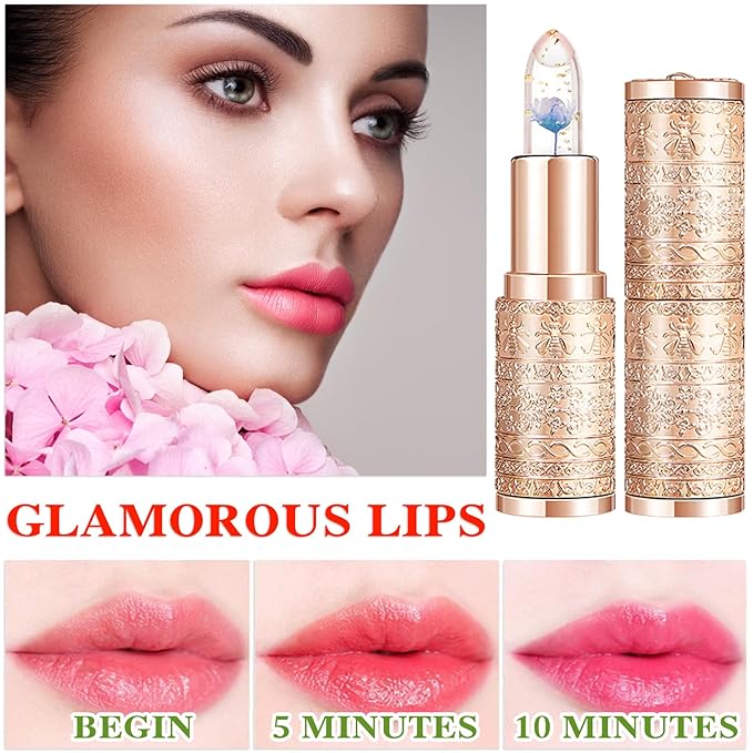 2 Pcs Temperature Color Change Lipstick,Long Lasting Nourishing Moisturizing Lipgloss,Magic Temperature Color Changing Lipstick,Lip Gloss,Waterproof Matte Lip Balm Makeup AB010