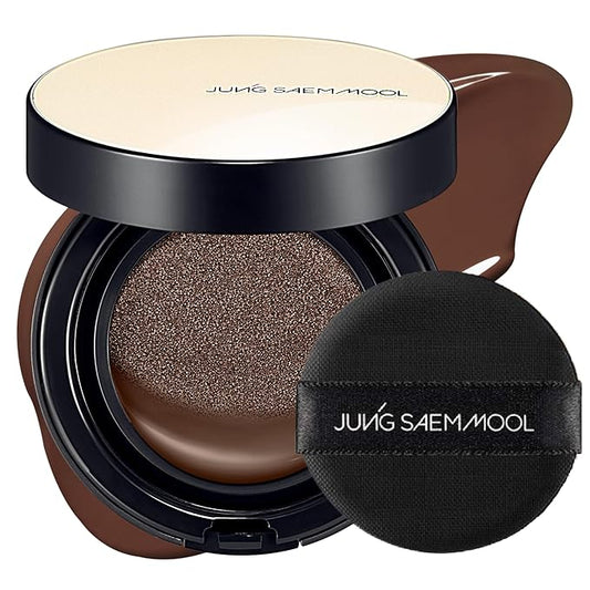 JUNG SAEM MOOL Essential Skin Nuder Cushion 42C Deep Cacao 0.49 Fl Oz, No Refill, Natural Radiant Finish Cushion Foundation with Buildable Coverage, Lightweight Texture, Korean Foundation Makeup