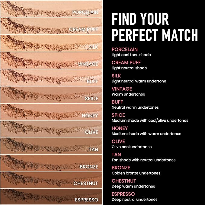 Frankie Rose Cosmetics Powder Foundation – Full Coverage Face Powder For Pores & Imperfections, Evens Out Skin Tone & Shine-Control | 58 Grams (Buff)