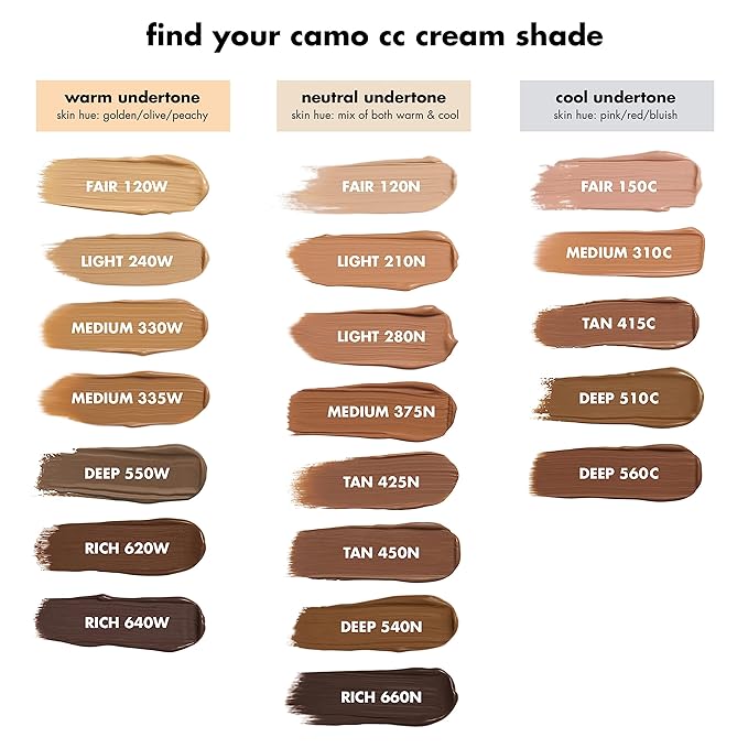 e.l.f. Camo CC Cream, SPF 30 Color-Correcting Medium-To-Full Coverage Face Foundation, Delivers An Airbrushed Finish, Vegan & Cruelty-Free, Rich 620 W