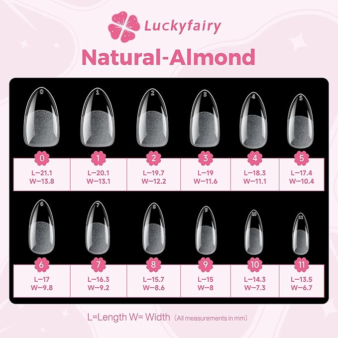 Almond Nail Tips: 240pcs Pointed Almond Soft Gel Nail Tips, Pre-shape Short Nails, Half Matte Full Cover Clear Acrylic Fake Press On Nails for Nail Extension Home Nail Art 12 Sizes Gelly Tips