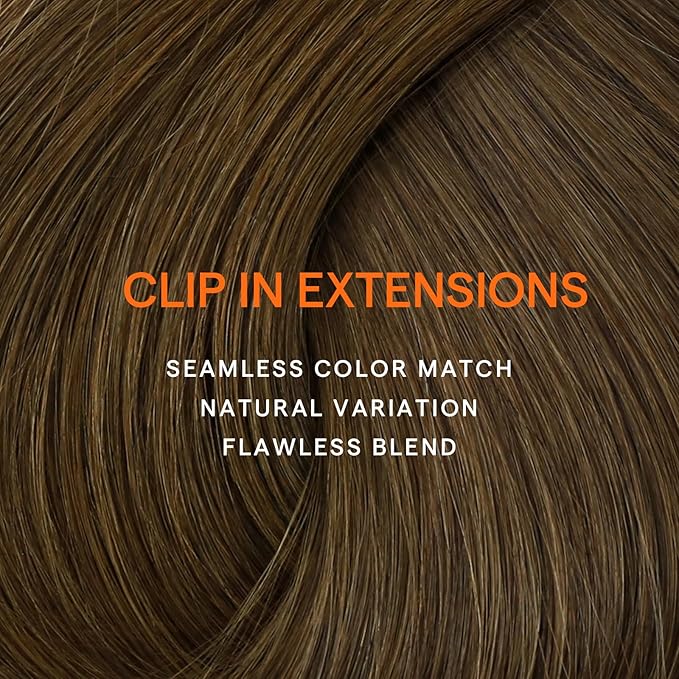 Full Shine Real Human Hair Extensions Clip ins Light Brown Clip in Human Hair Extensions for Fine Short Hair for Raving 14 Inch 7 Pcs 120 G