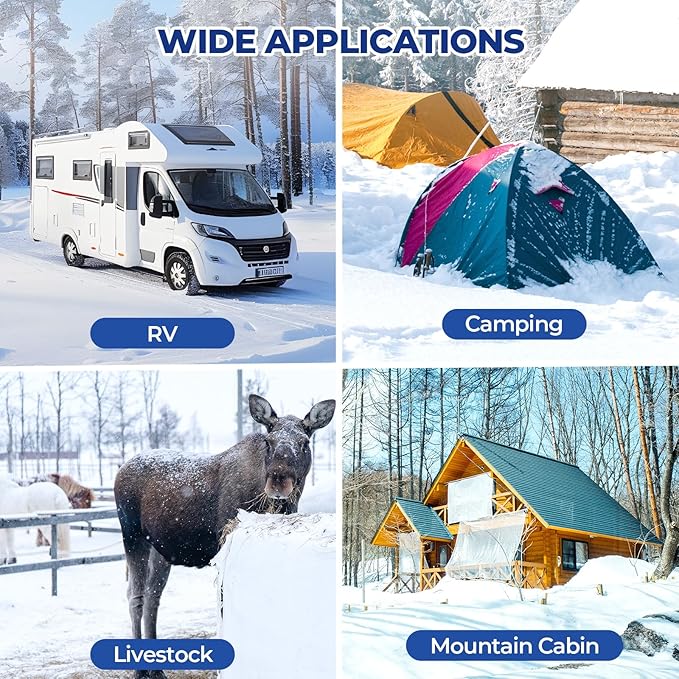 HIRALIY 15FT Heated Water Hose for RV, Water Line Freeze Protection, 5/8" Inner Diameter, Camper, Garden, RV Accessories, Livestock, Mountain Cabin