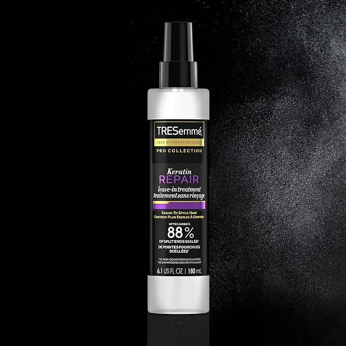 TRESemmé Pro Collection Keratin Repair Leave In Hair Treatment for Strong, Healthy-Looking Hair Care Hair Styling Treatment Spray Visibly Repair Split Ends 6.1 oz