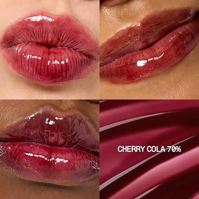 fwee 3D Voluming Gloss 70% (Rich) | High Shine, Non-Sticky Lip Gloss for Makeup | Long-Lasting, Moisturizing Gel Formula – Cherry Cola 70% | 30% & 70% Pigment Options | 5.3g