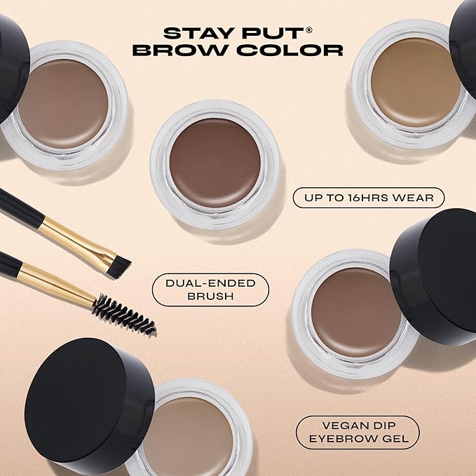 Milani Stay Put Brow Color - Dark Brown (0.09 Ounce) Vegan, Cruelty-Free Eyebrow Color that Fills and Shapes Brows…